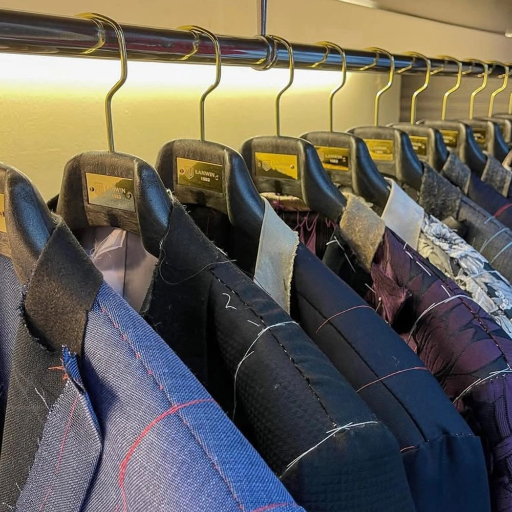 bespoke suits in wardrobe