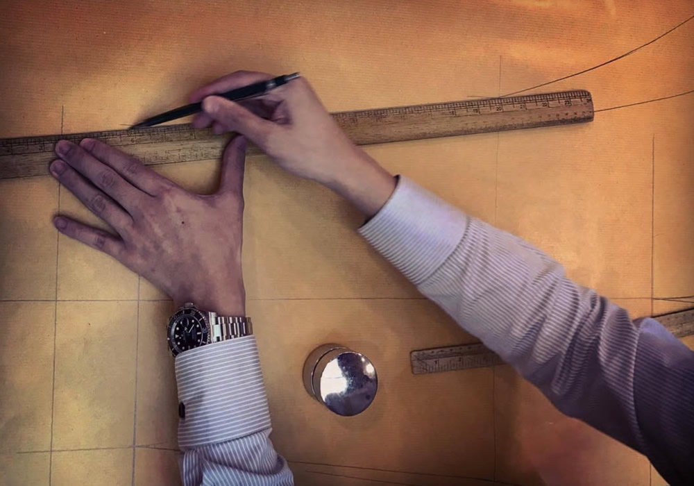 draft custting in custom made suits process